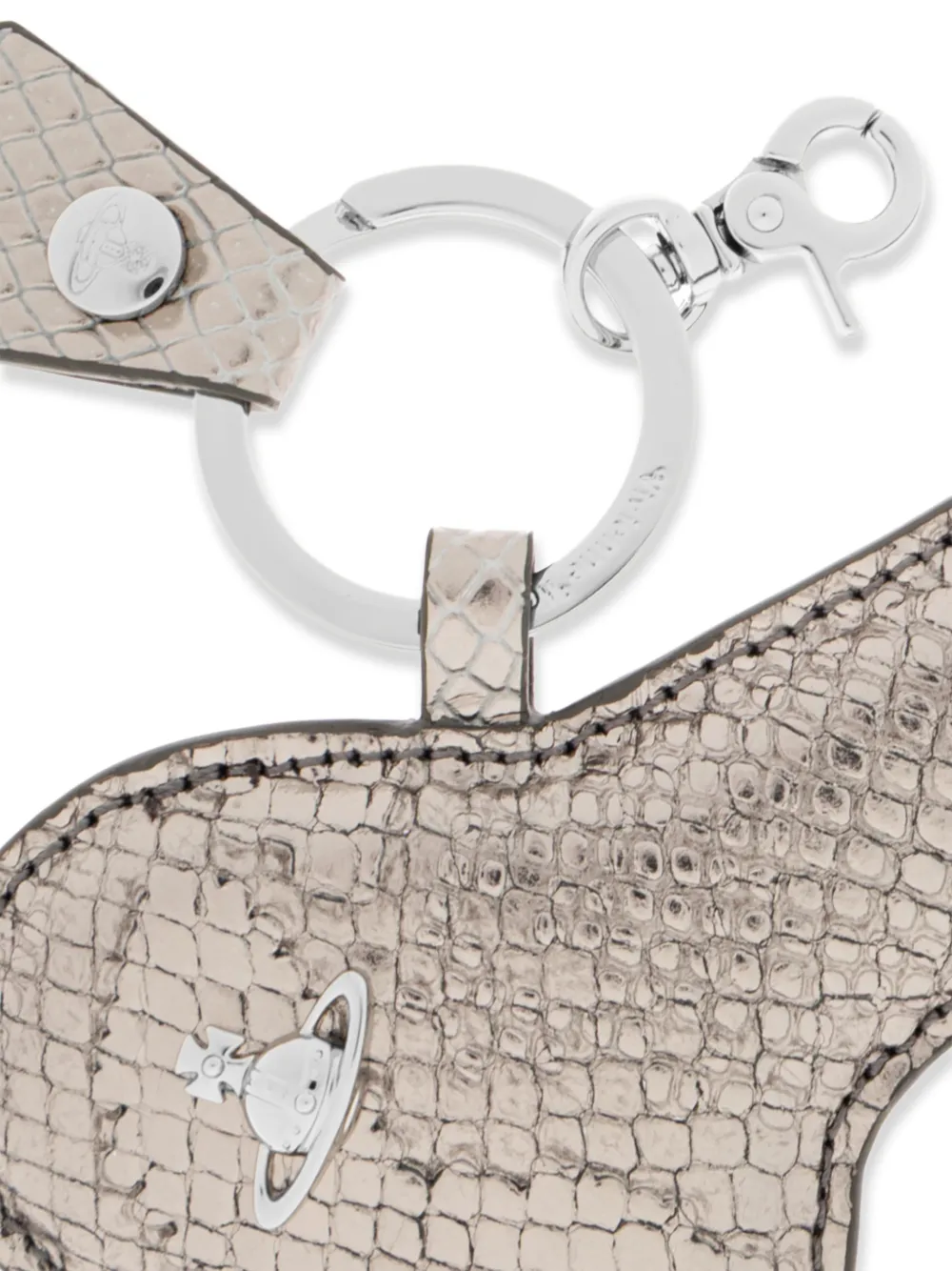Vivienne Westwood Leren sleutelhanger met orb detail Beige