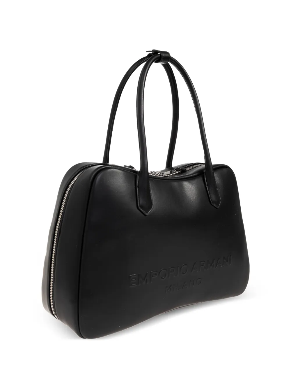 Emporio Armani Shopper met reliëf en handvat Zwart
