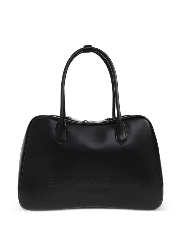 Emporio Armani エンボス ハンドバッグ | ブラック | FARFETCH JP