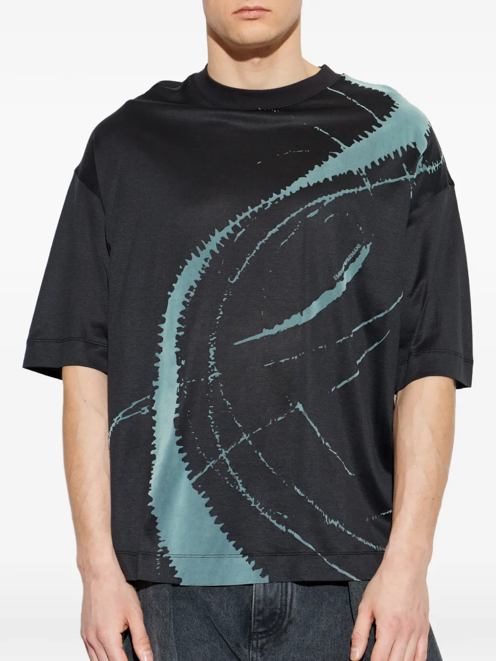 Emporio Armani T-shirt met grafische print Zwart