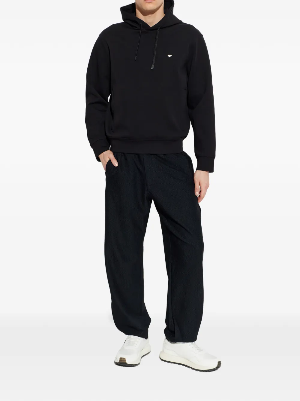 Emporio Armani Hoodie met trekkoord Zwart