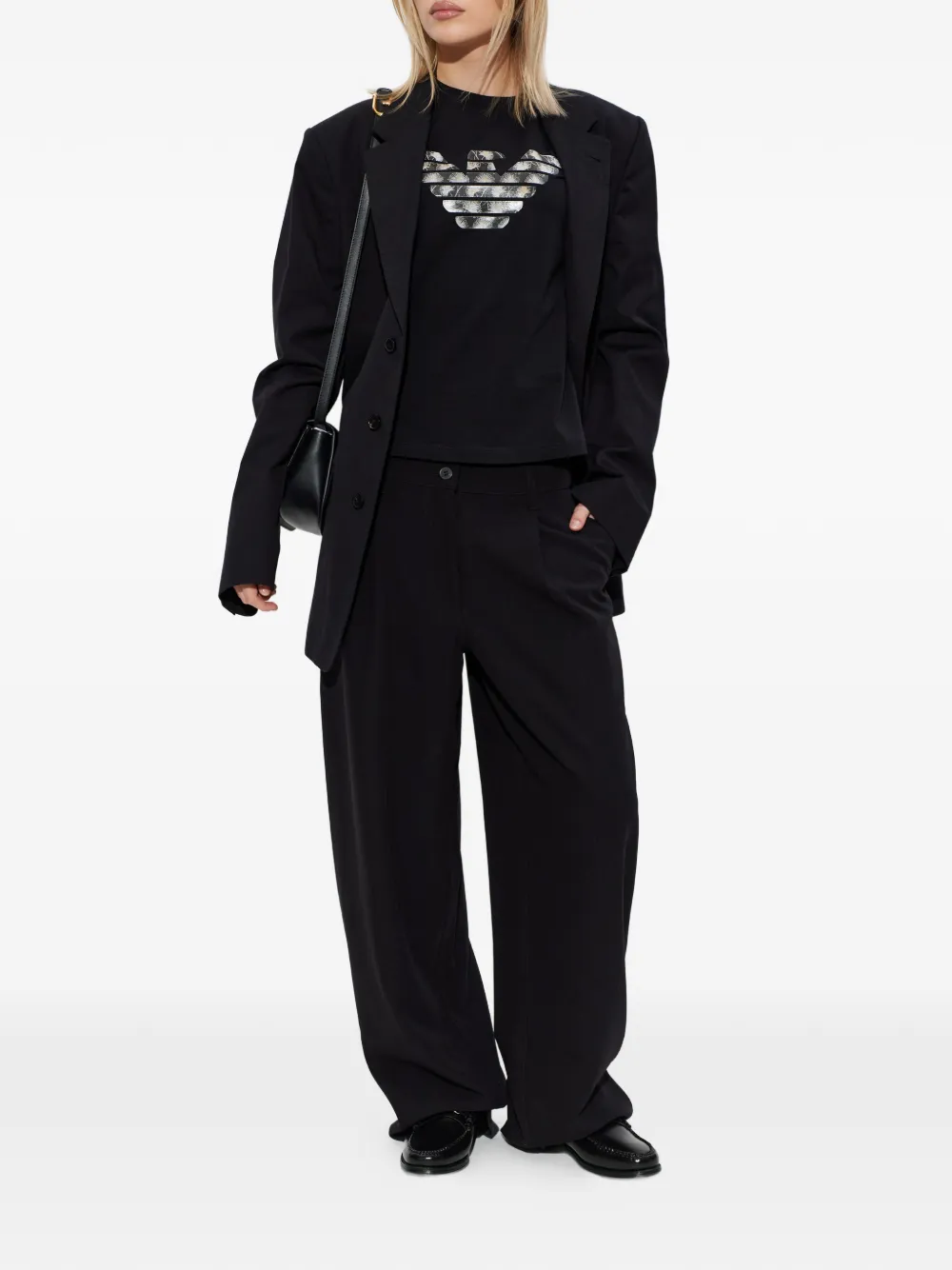 Emporio Armani T-shirt met adelaar-logo Zwart