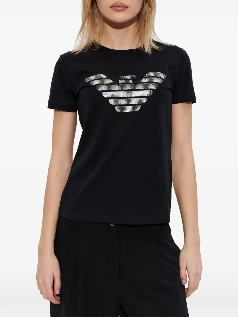 Emporio Armani T-shirt met adelaar-logo Zwart