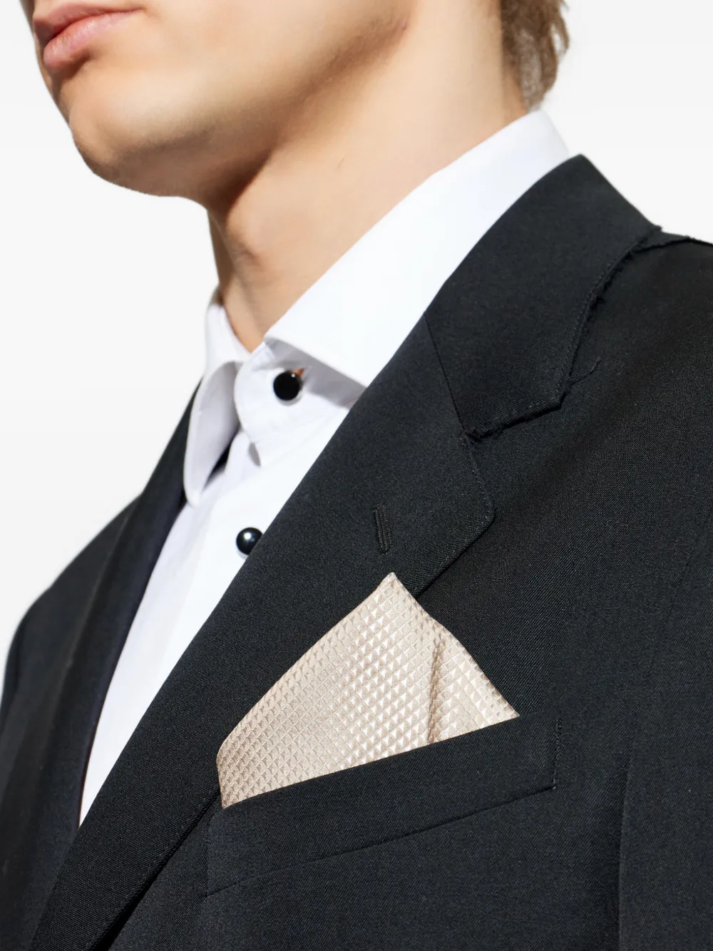  Emporio Armani Silk Pocket Square - Neutrals 