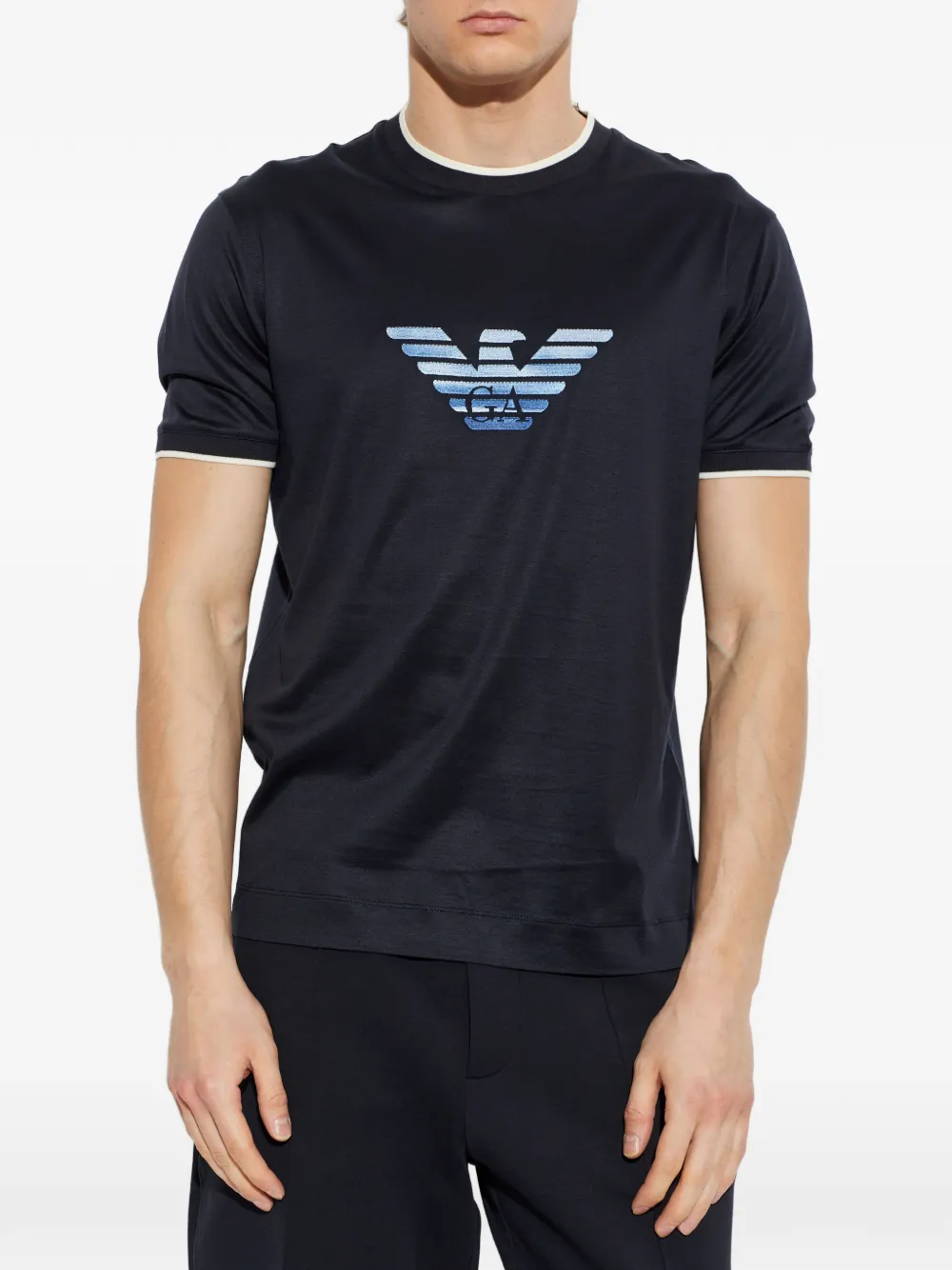 Emporio Armani T-shirt met ronde hals Blauw