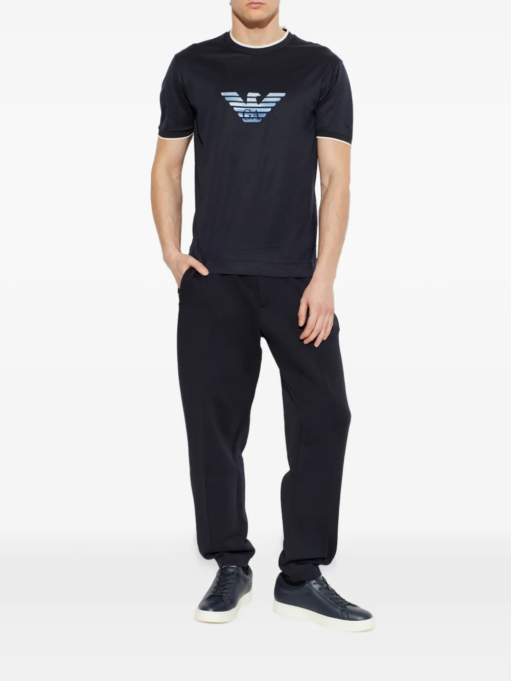Emporio Armani T-shirt met ronde hals Blauw