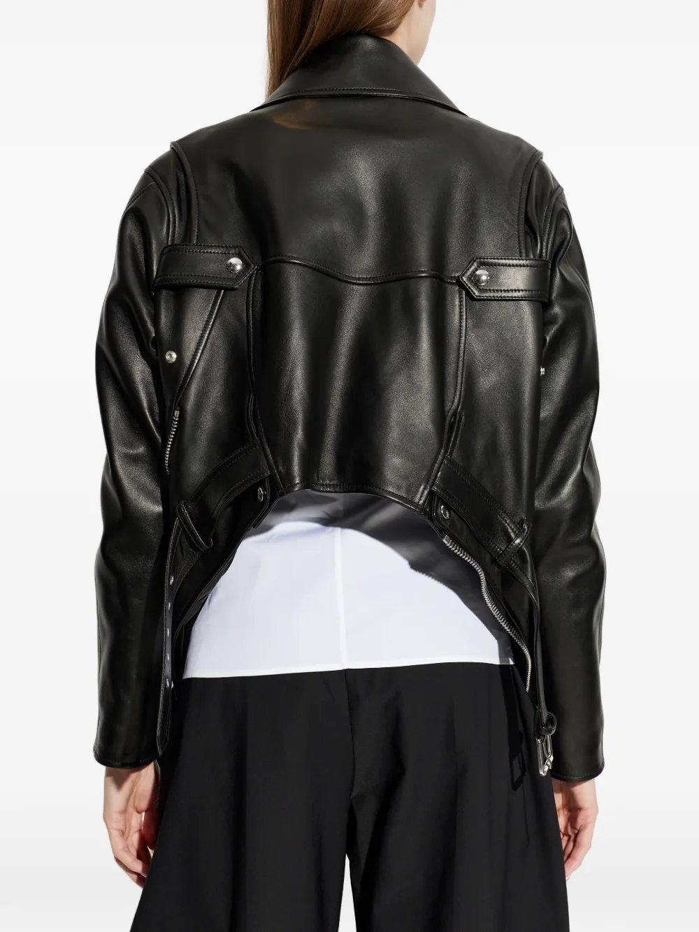 zip-up lambskin jacket