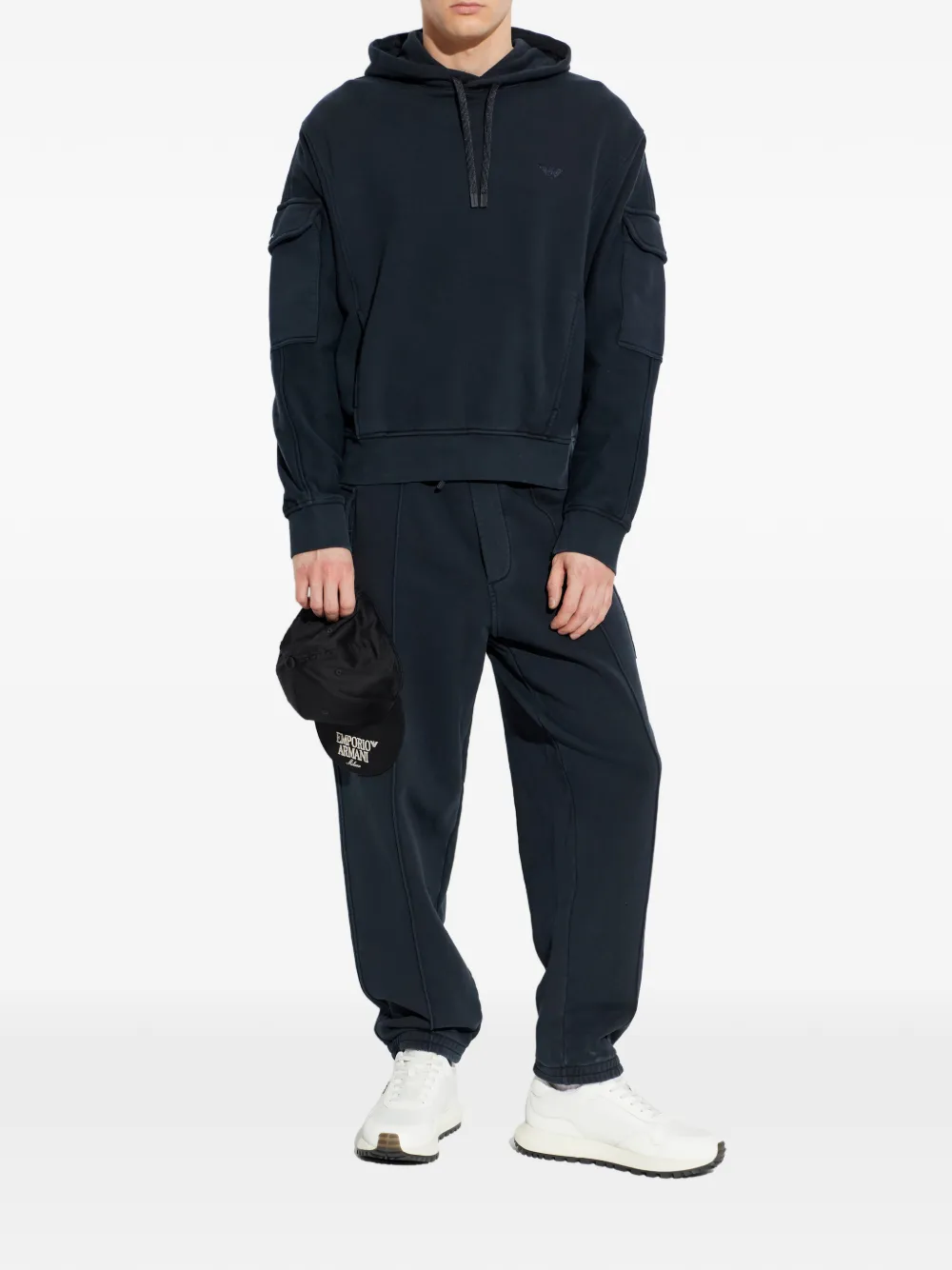 Emporio Armani Hoodie met trekkoord Blauw