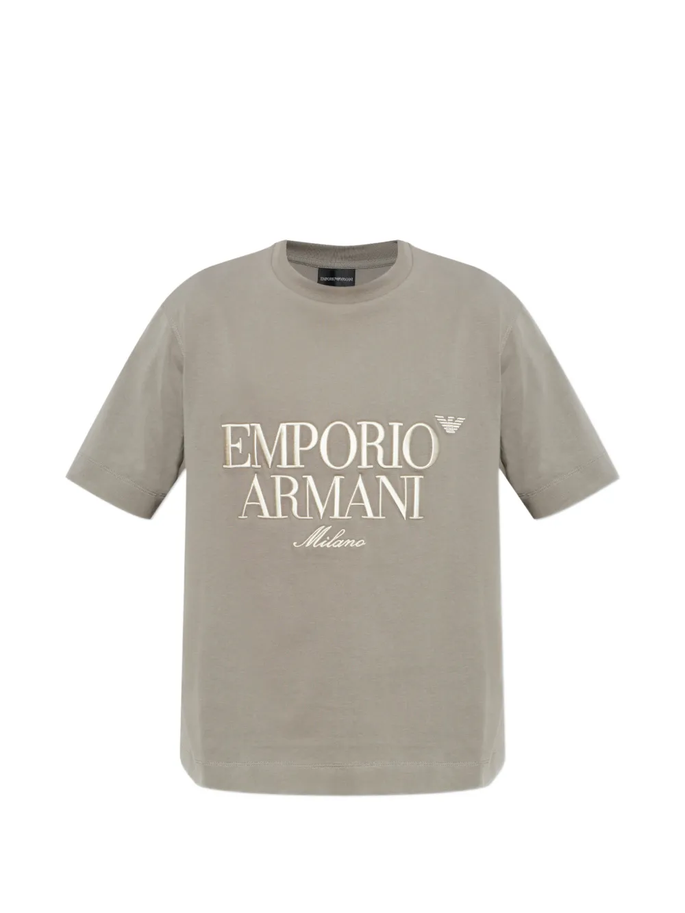Emporio Armani embroidered T-shirt - Grigio