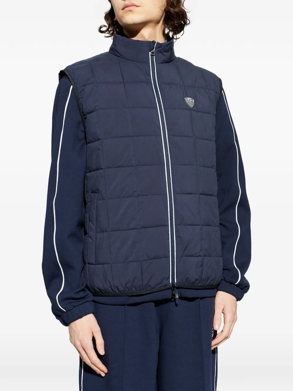 Ea7 Emporio Armani Bodywarmer met logopatch Blauw