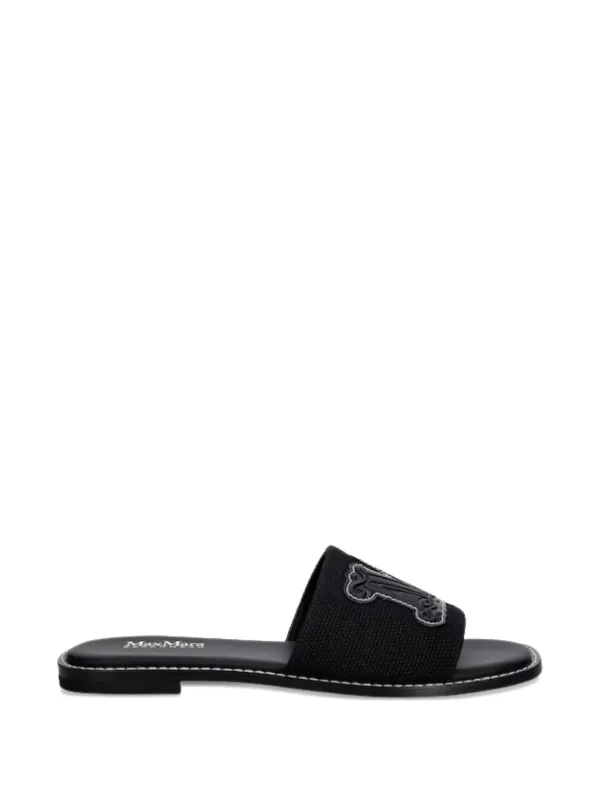 Max Mara Logo-appliqué Sandals in Black