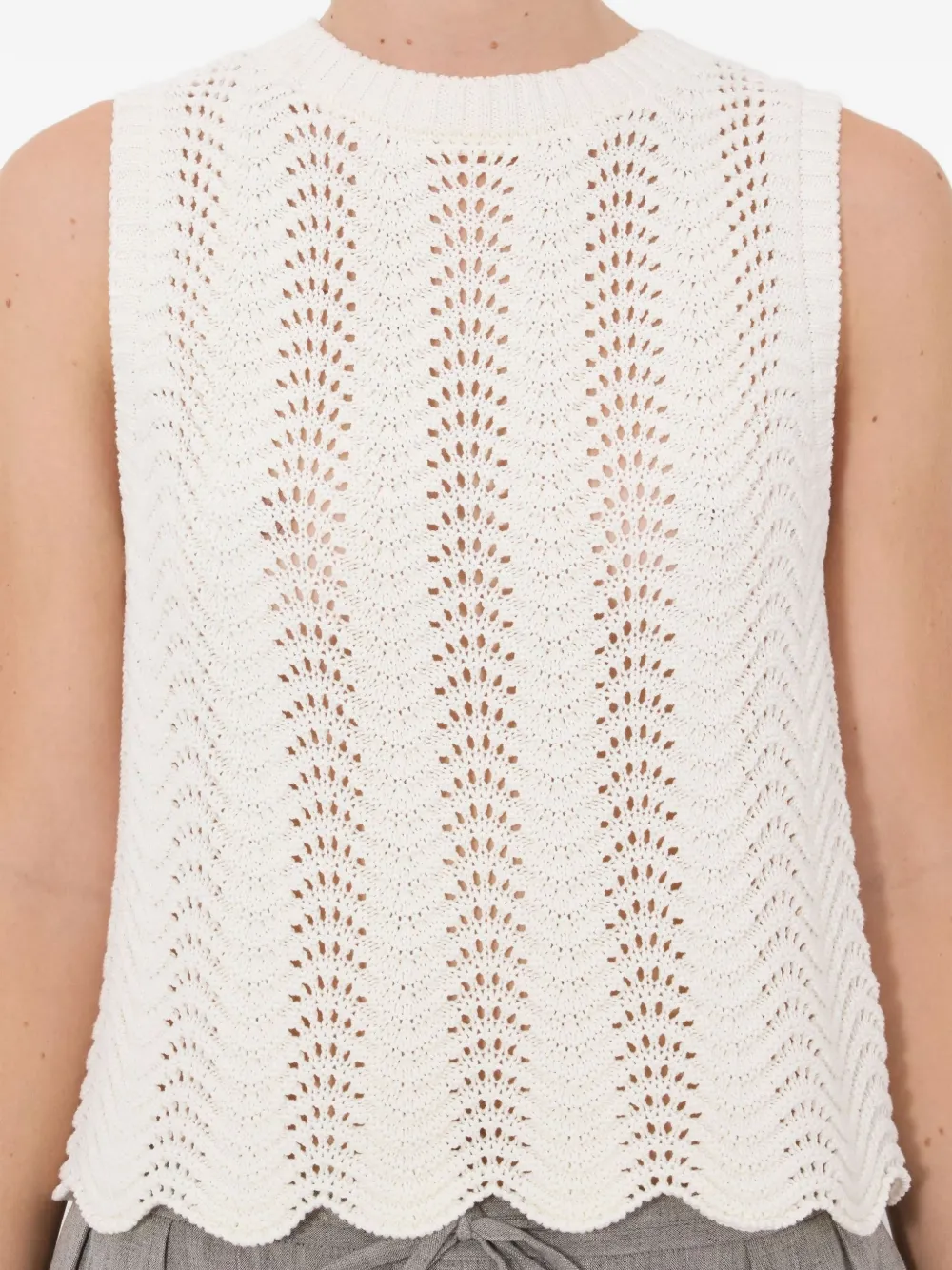 LouLou de Saison Gehaakte top Beige