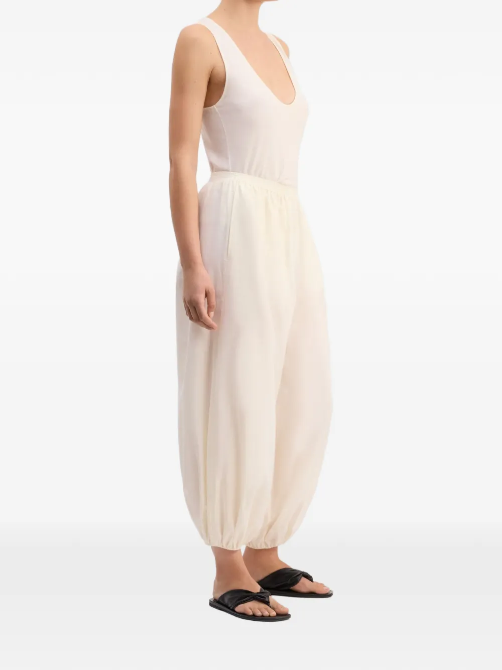 LouLou de Saison Broek met elastische taille Beige