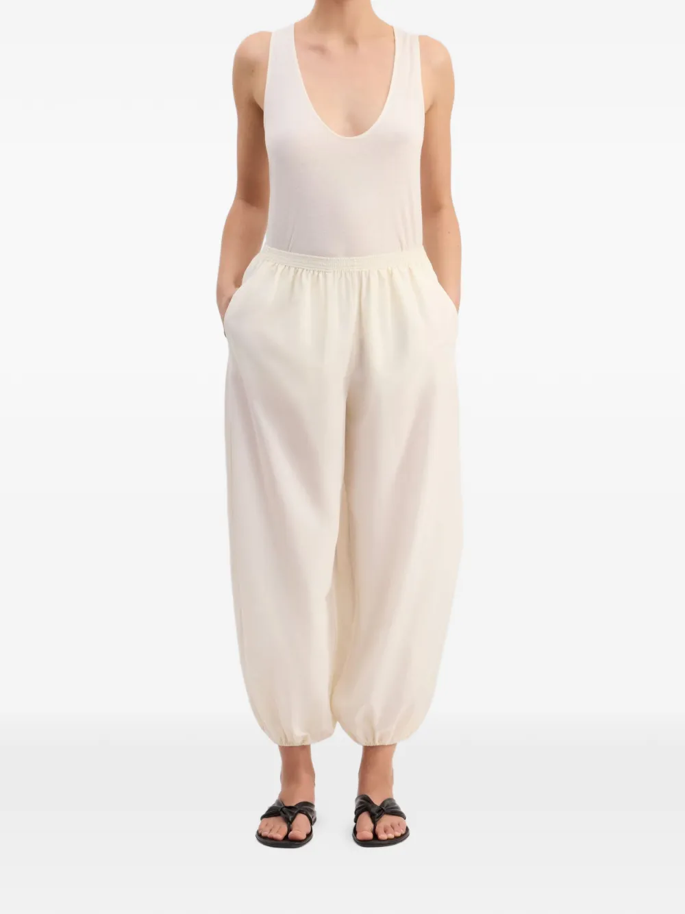 LouLou de Saison Broek met elastische taille Beige