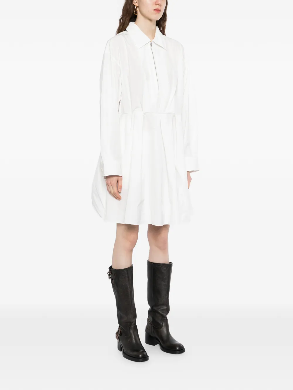  Jnby A-line Drawstring Dress - White 
