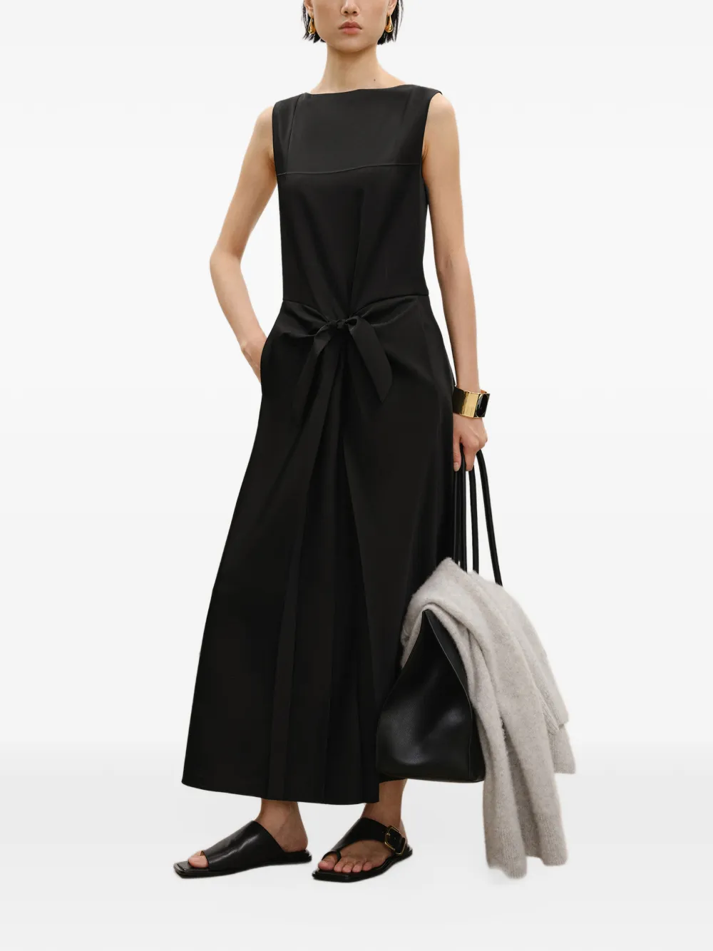 LESS Origami midi dress - Nero