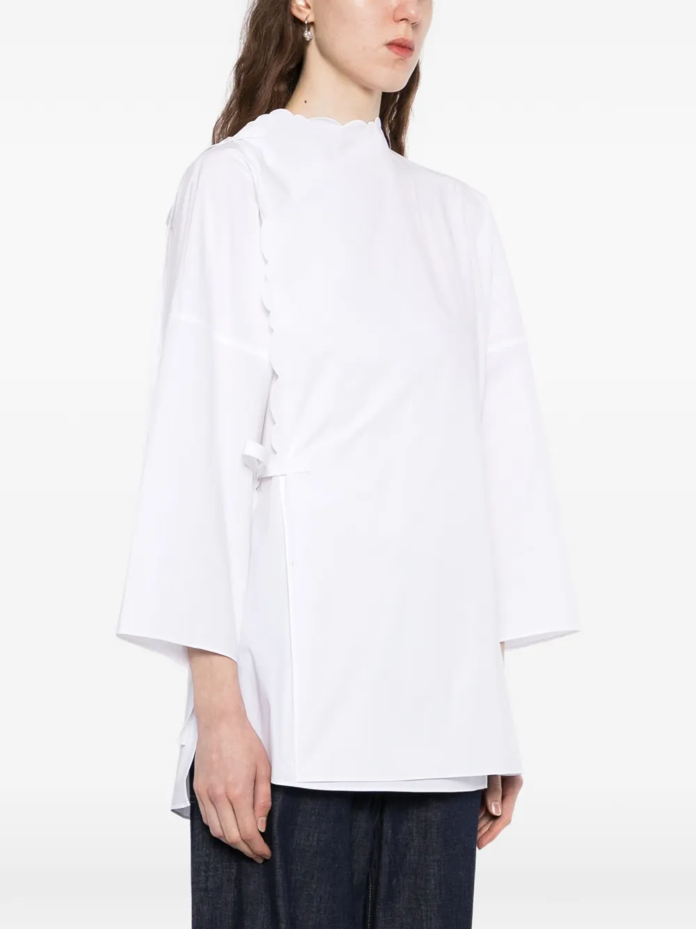  Less Scalloped-edge Blouse - White 