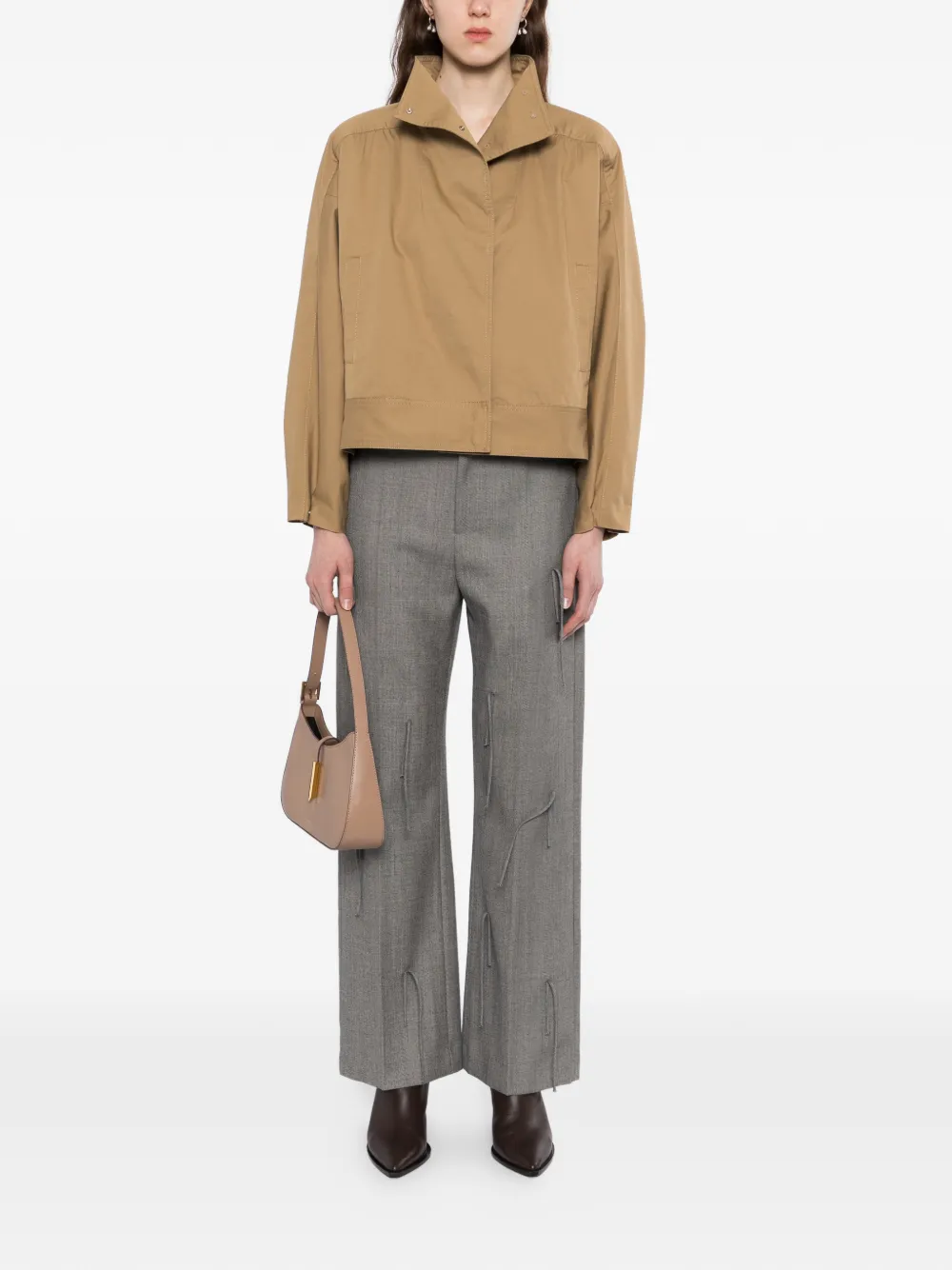  Jnby Stand-collar Twill Jacket - Neutrals 