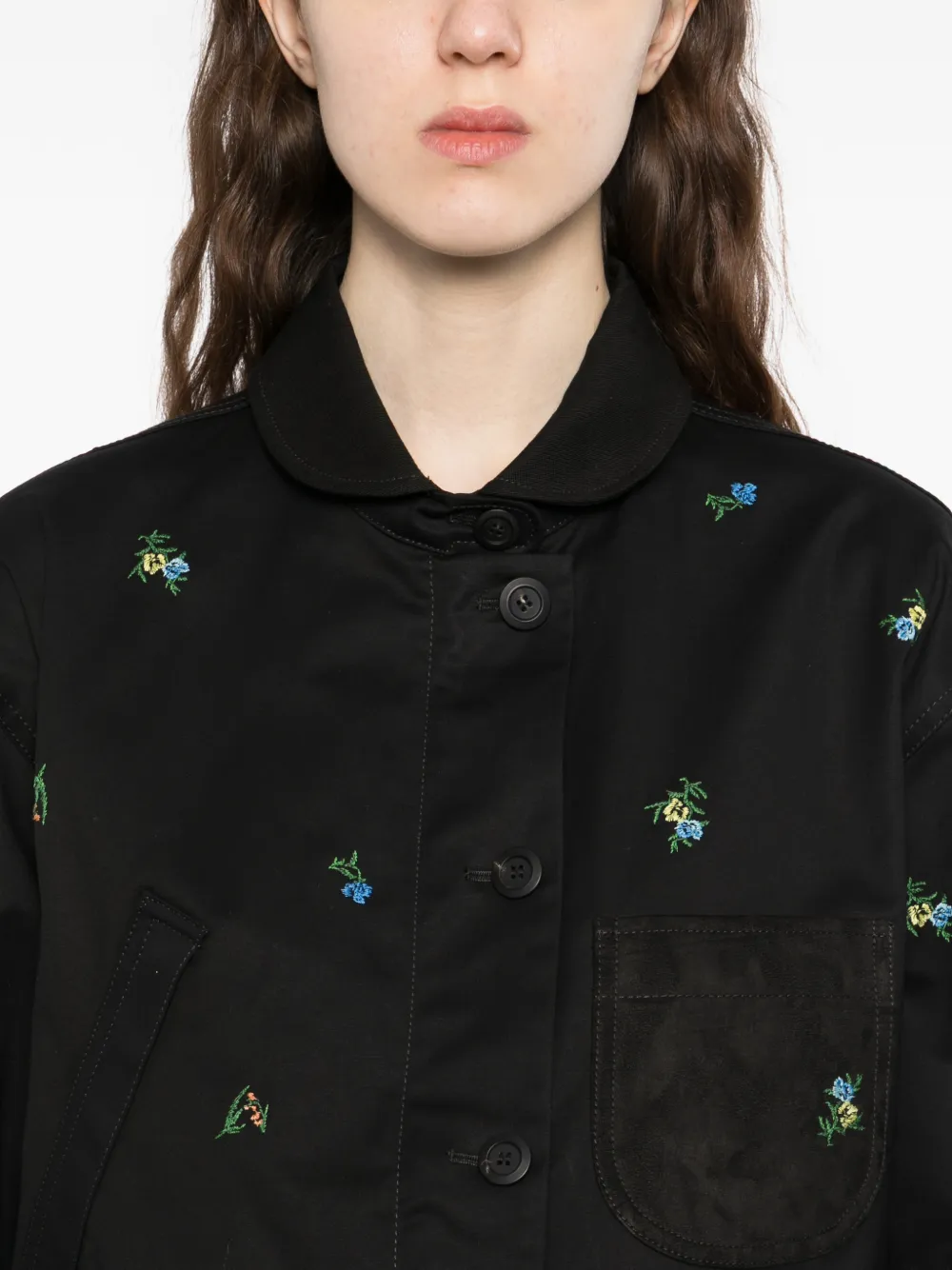 JNBY Jack met geborduurde bloemen en lange mouwen Zwart