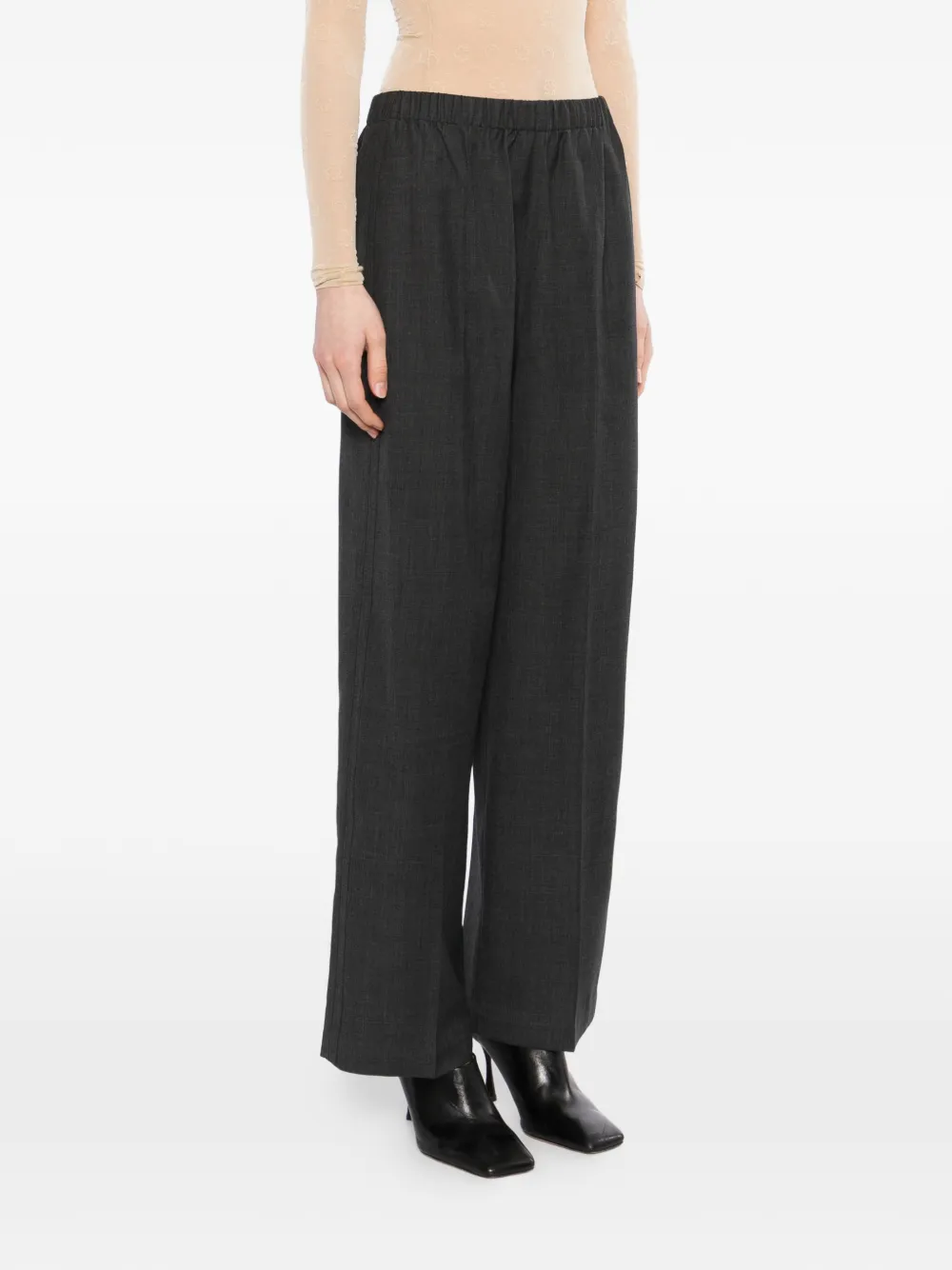 JNBY Wollen broek met wijde pijpen Grijs
