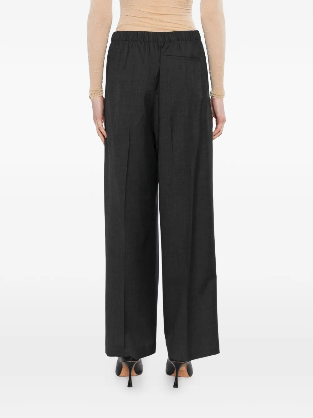 JNBY Wollen broek met wijde pijpen Grijs