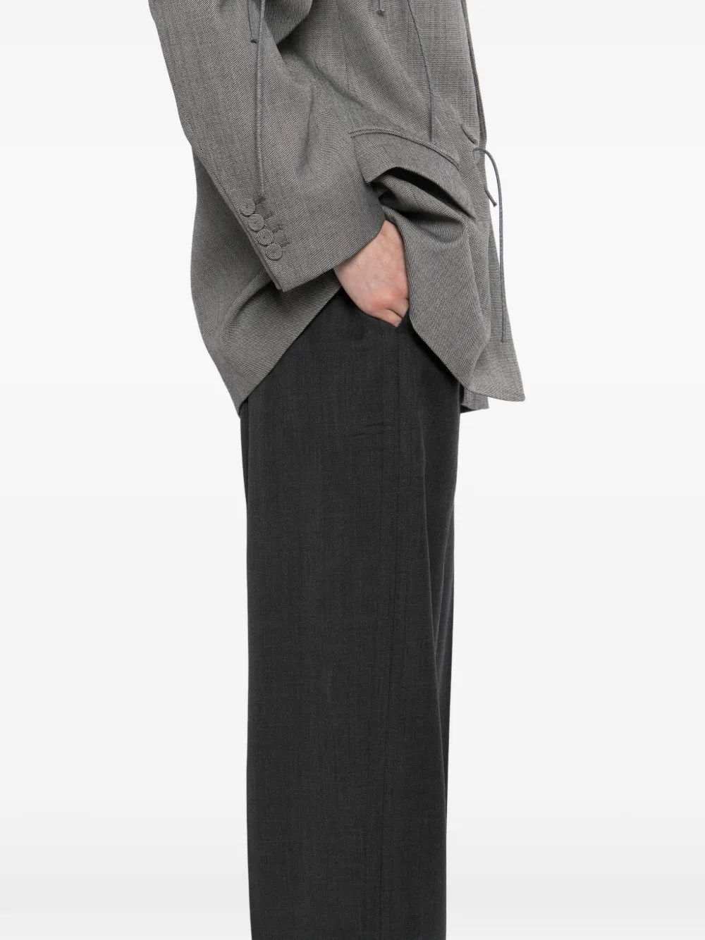 JNBY Wollen broek met wijde pijpen Grijs
