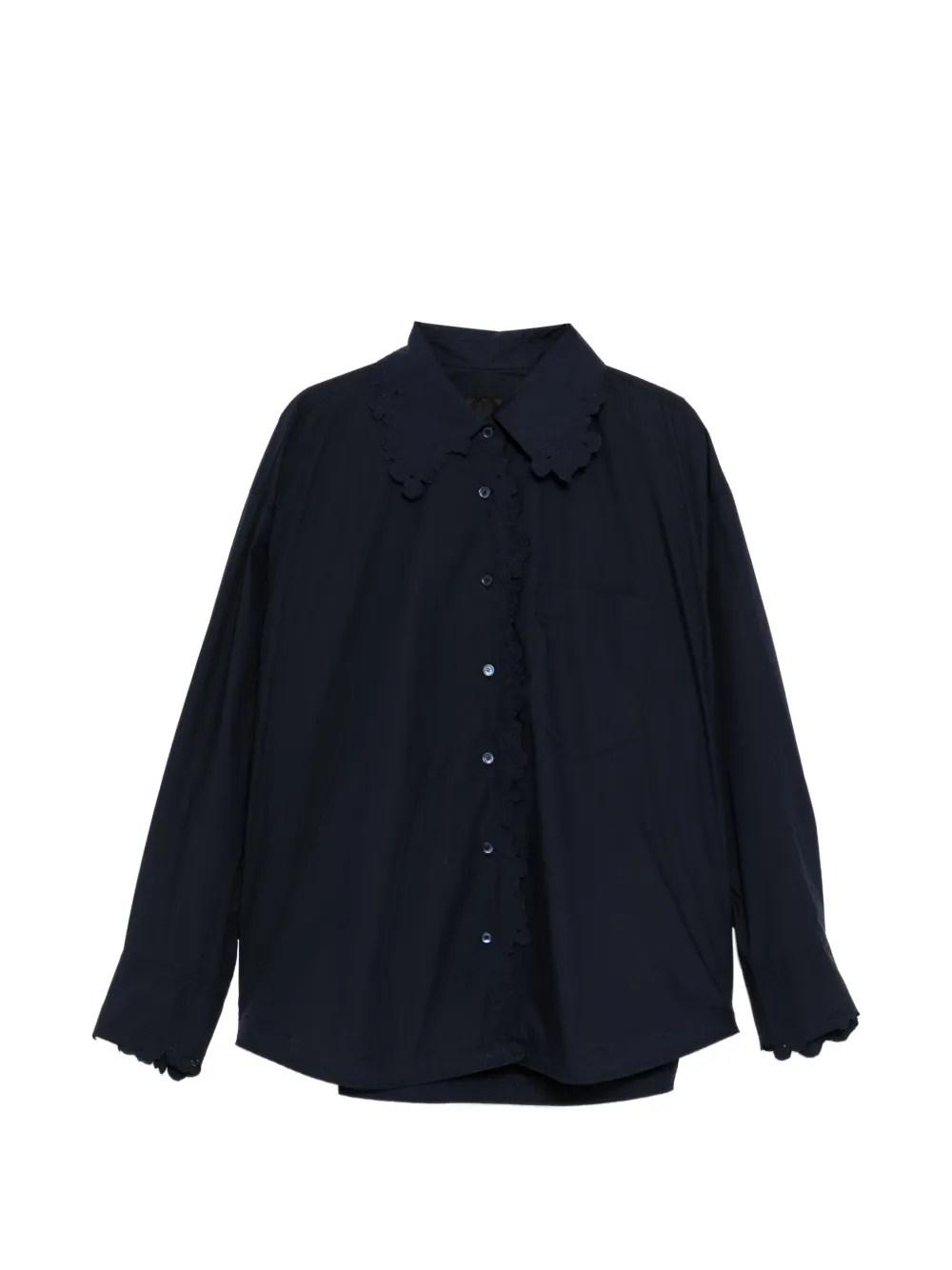 JNBY floral-embroidered shirt - Blu