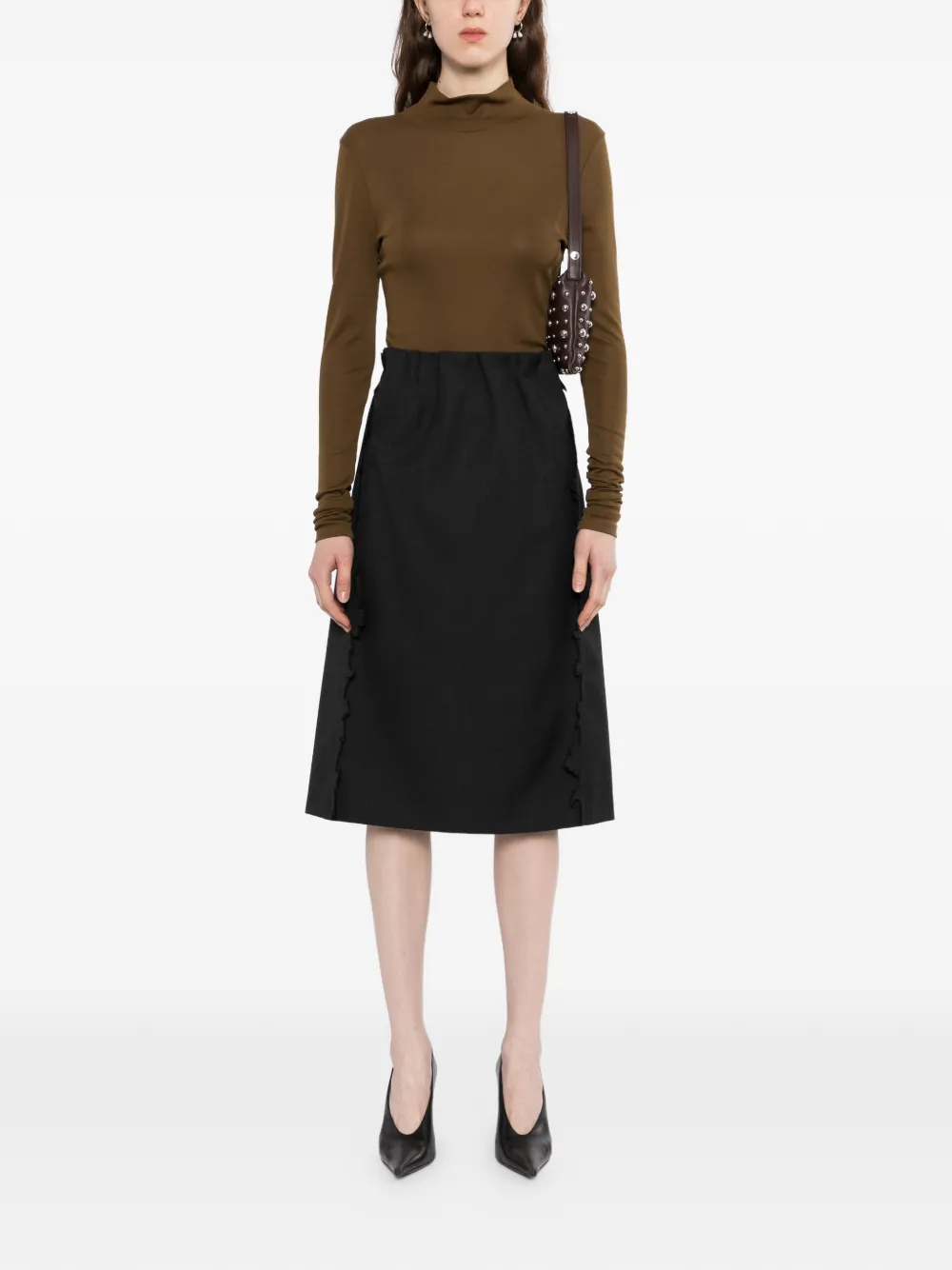 Floral-Embellished A-Line Skirt