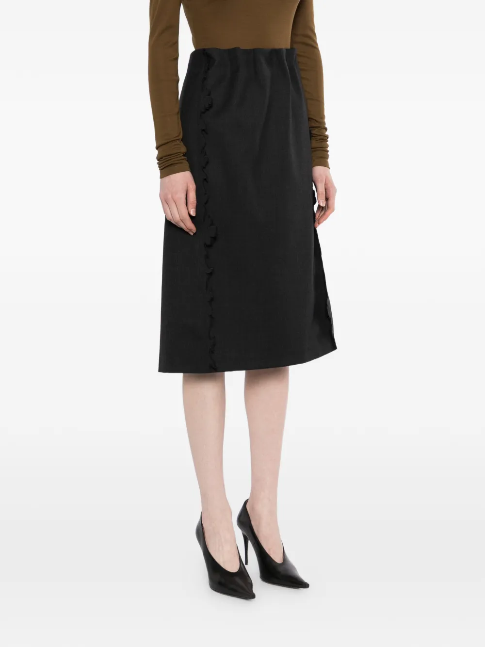 Floral-Embellished A-Line Skirt