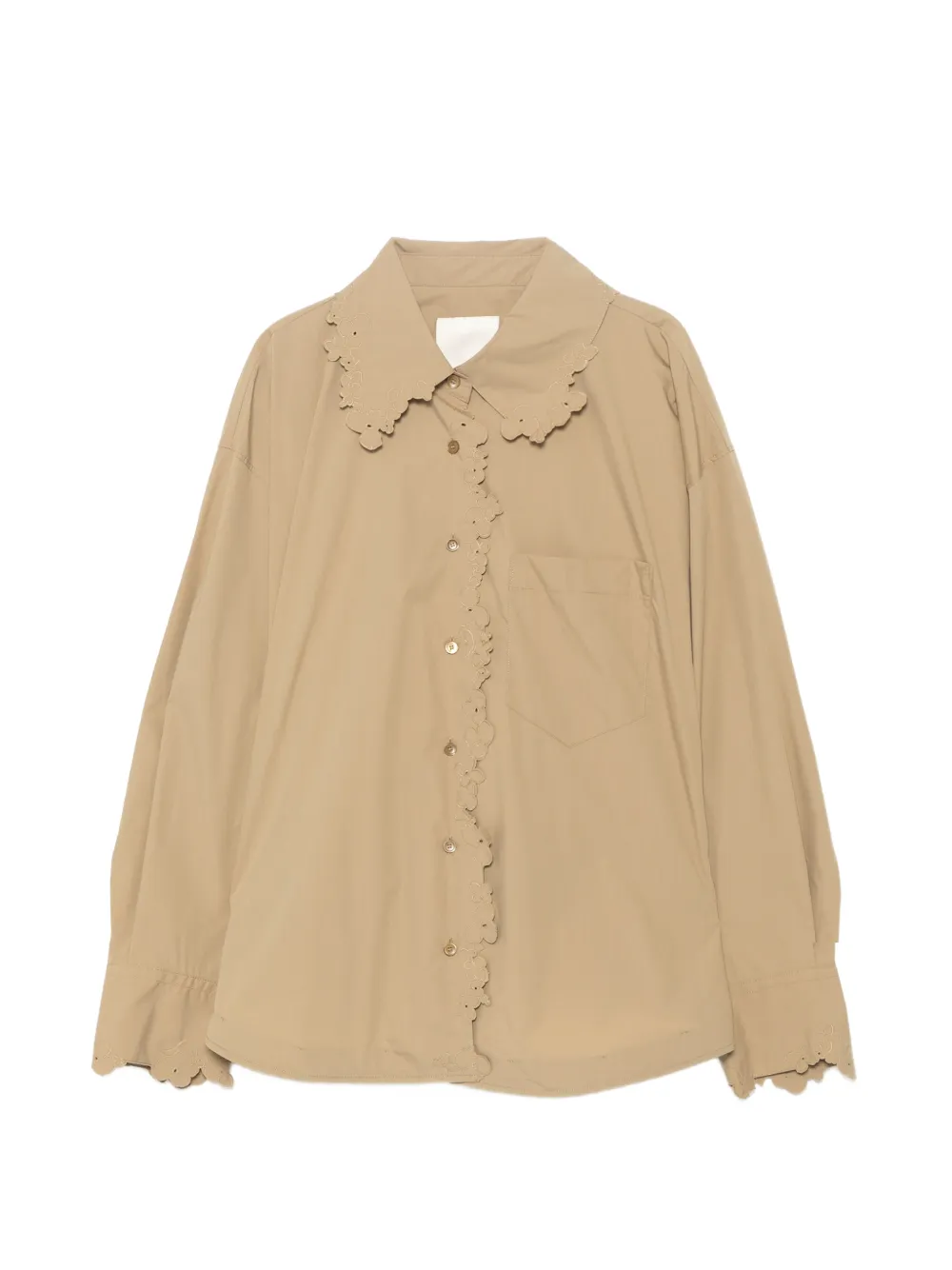 JNBY floral-embroidered shirt - Toni neutri