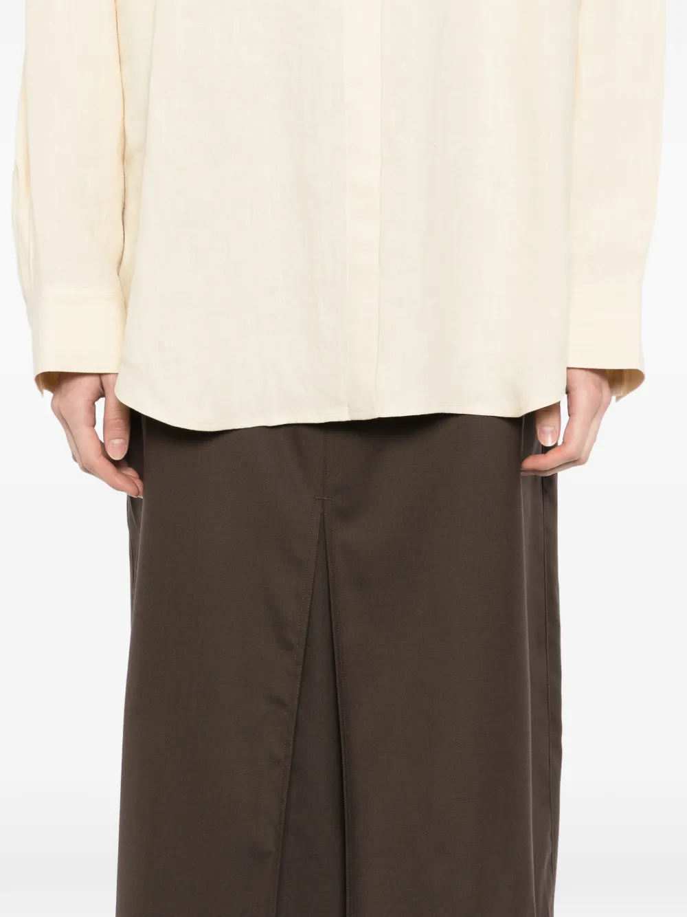 LESS Classic midi-rok Bruin