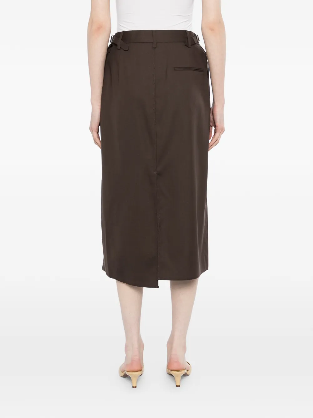 LESS Classic midi-rok Bruin