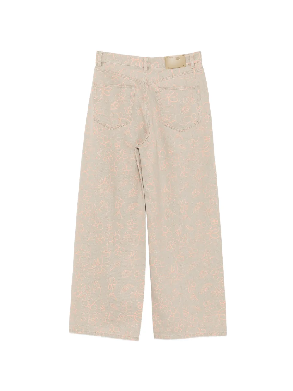 Floral-Print Jeans