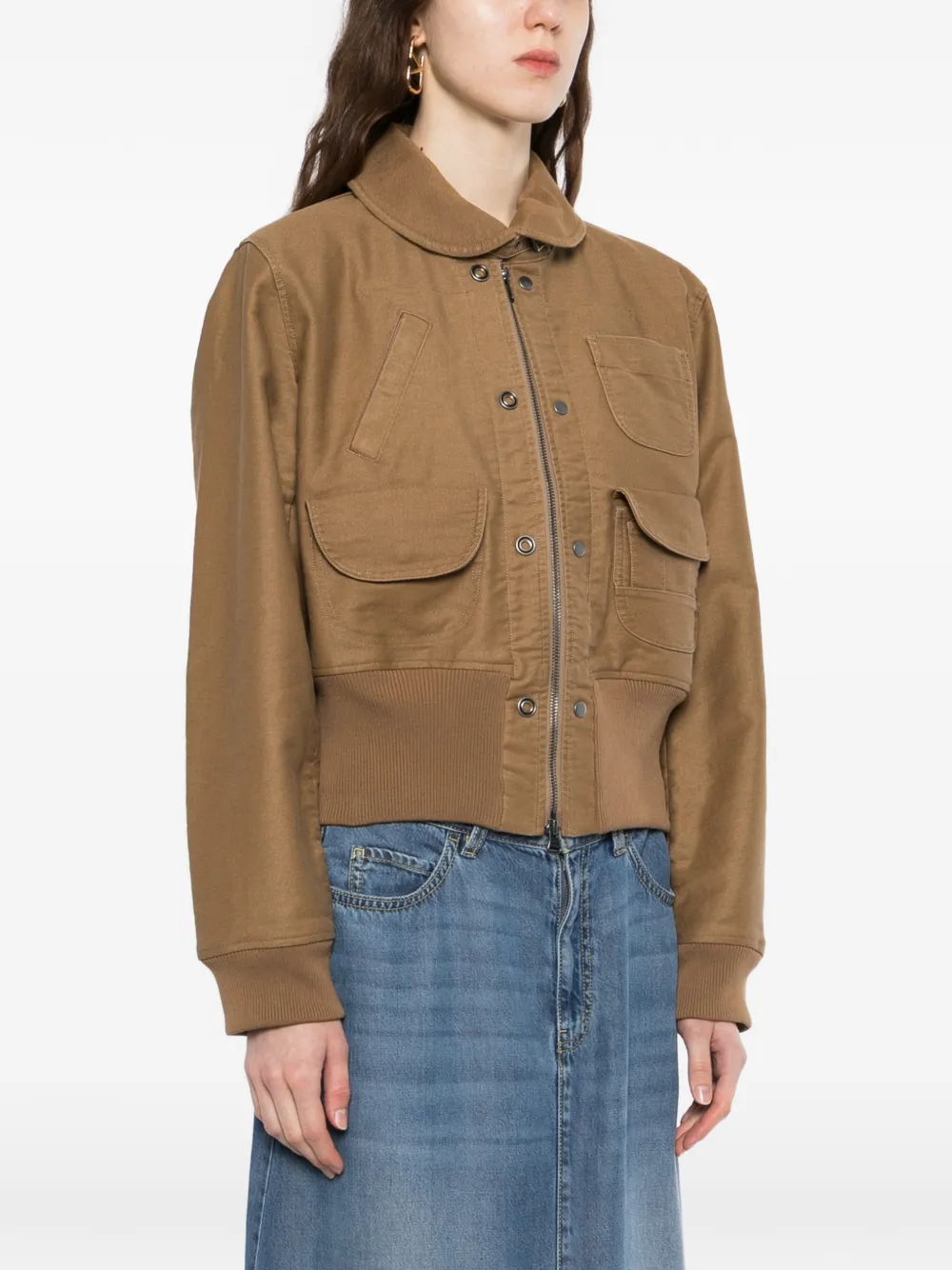  Jnby Club Collar Pocket Jacket - Brown 