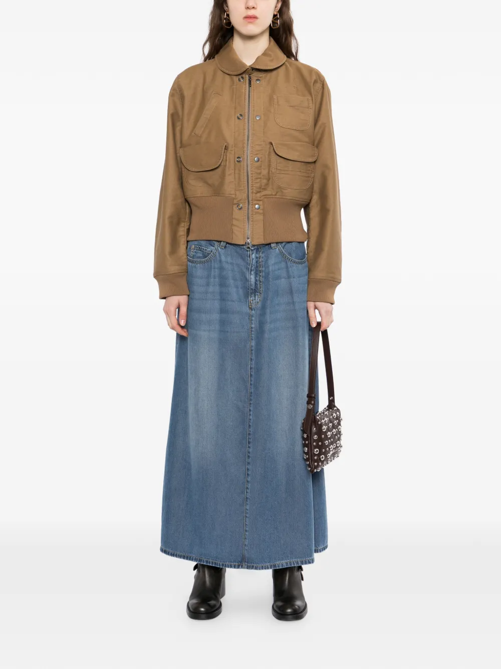  Jnby Club Collar Pocket Jacket - Brown 