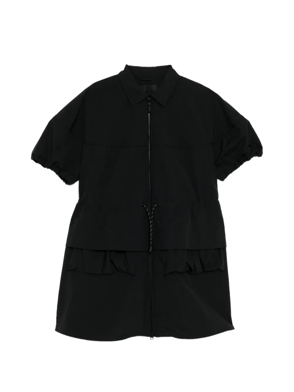 JNBY drawstring puff-sleeve dress - Black