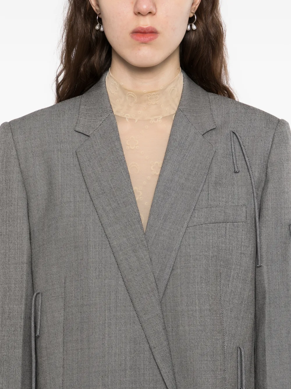 JNBY Wollen blazer met franje Grijs