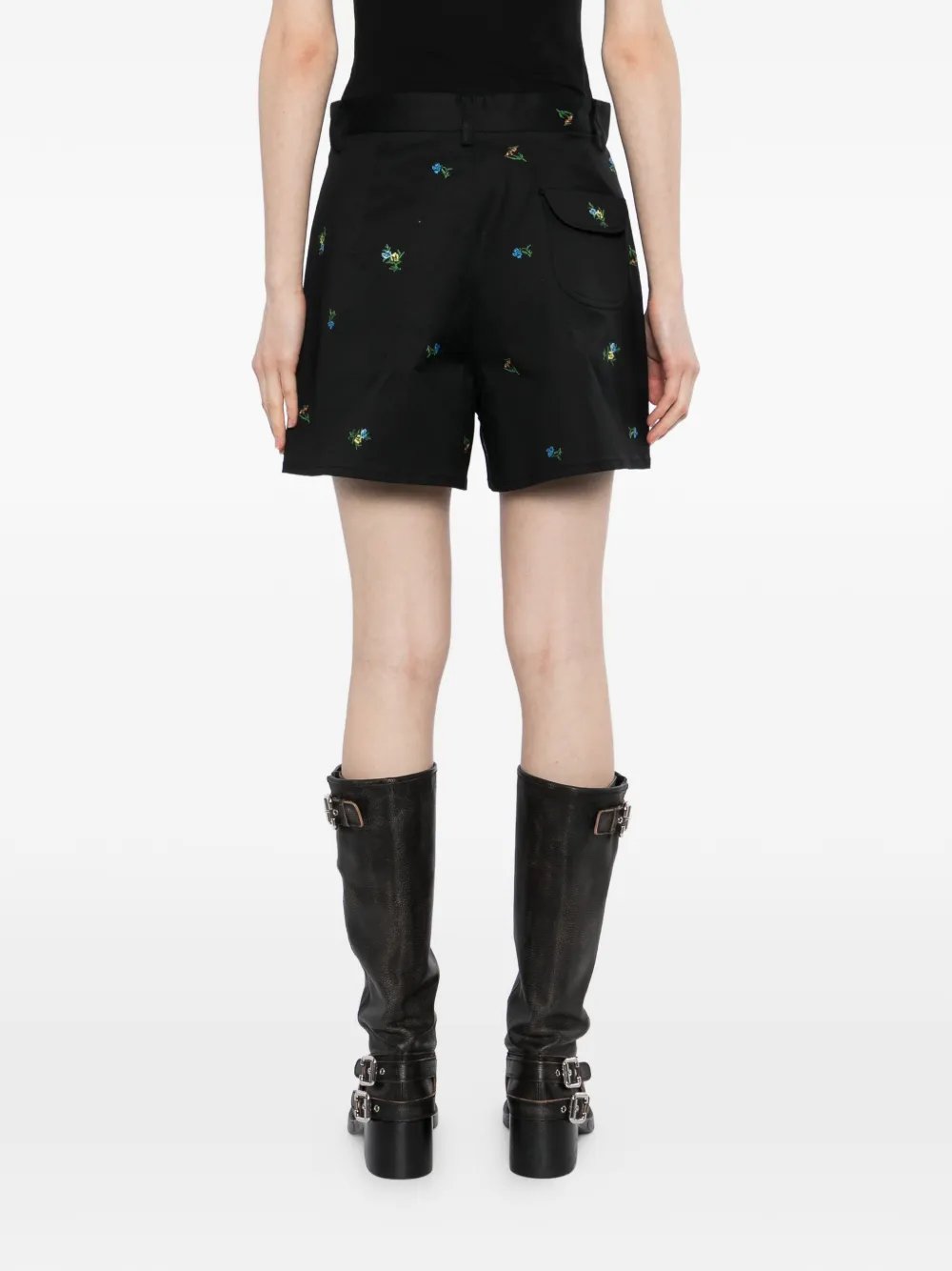JNBY Shorts met borduurwerk en opgerolde zoom Zwart
