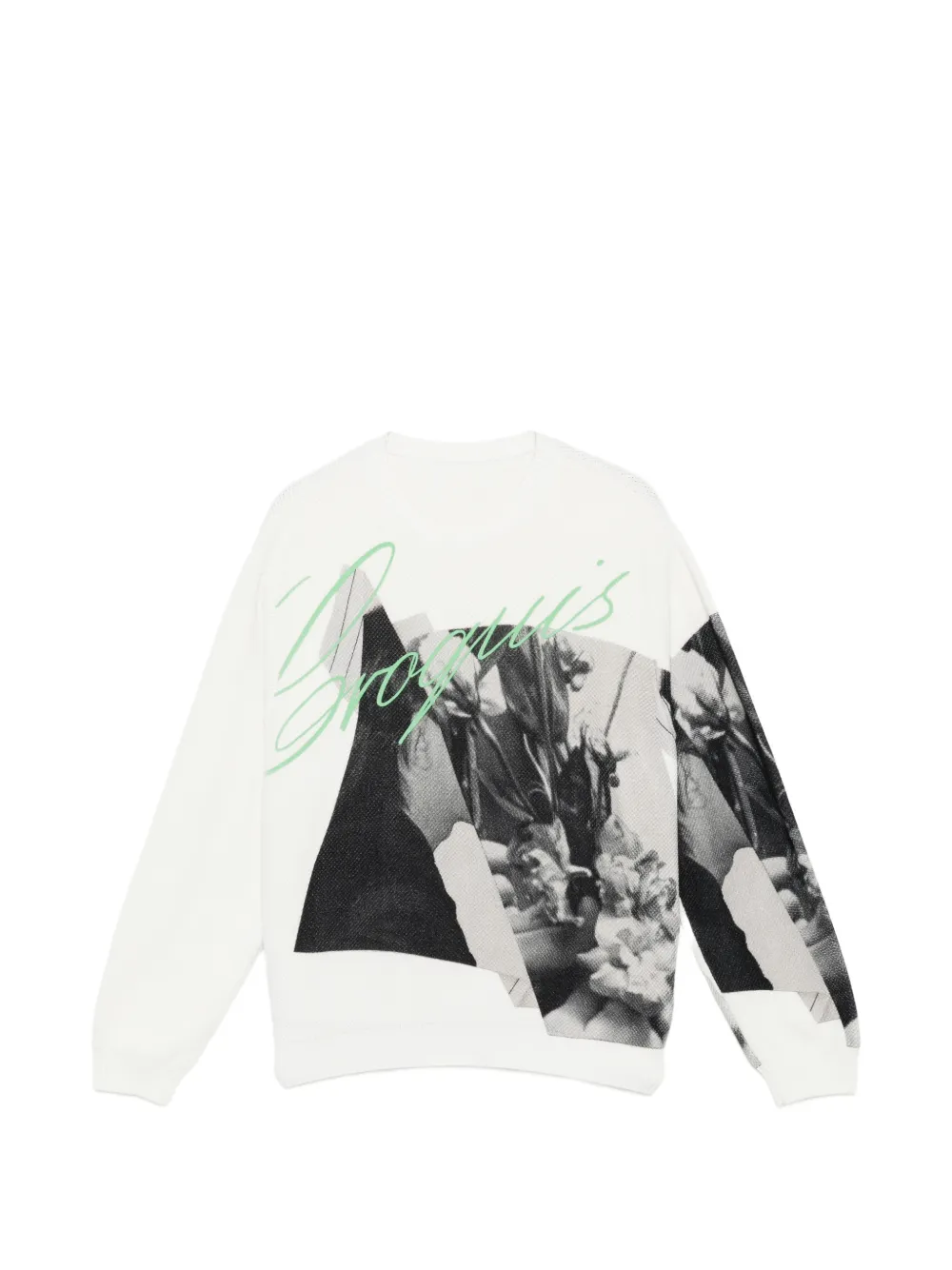CROQUIS graphic print crew-neck jumper - Nude