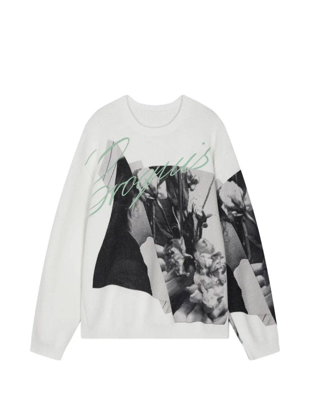 CROQUIS graphic print crew-neck jumper - Nude
