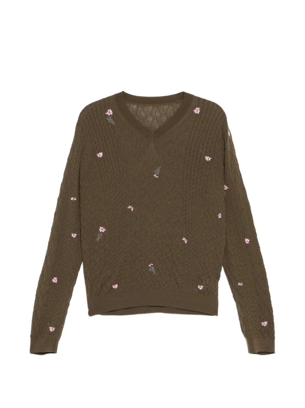 JNBY floral-embroidered top - Marrone