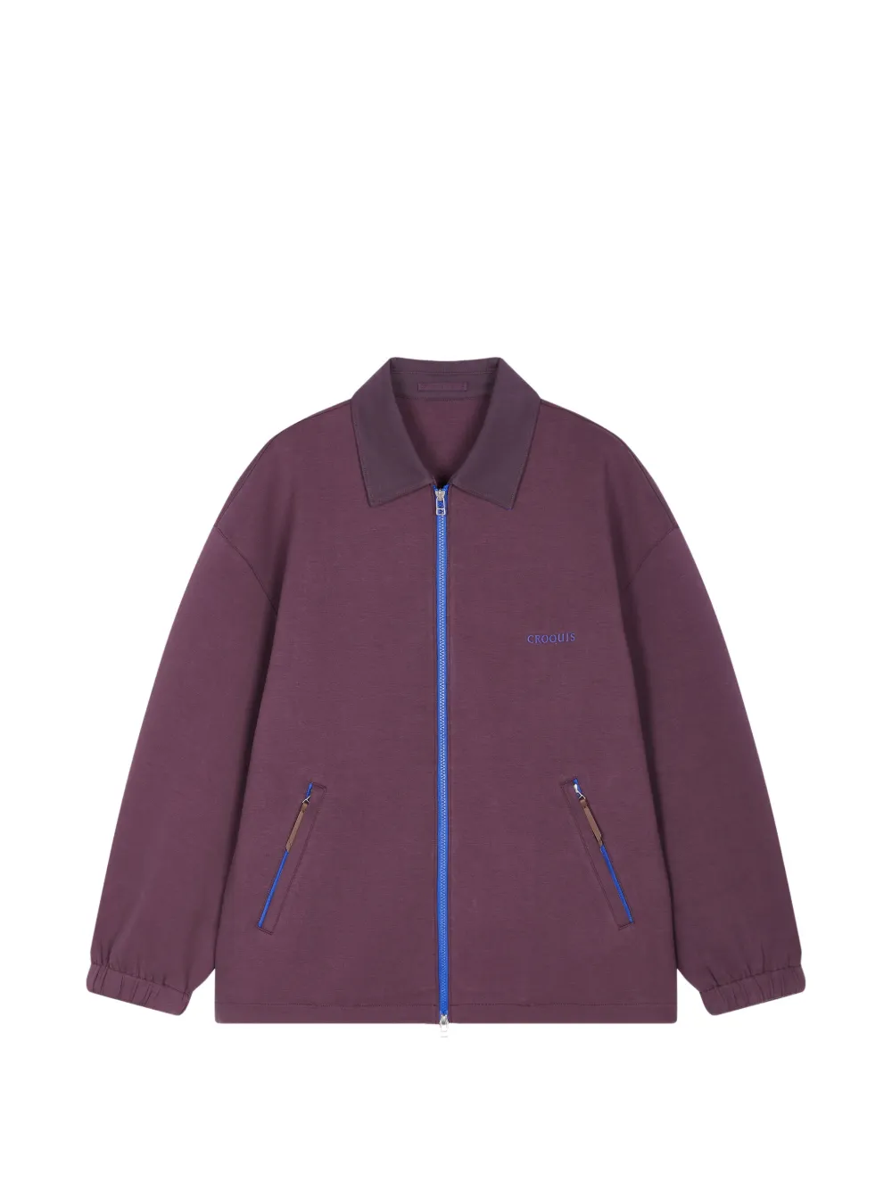 CROQUIS logo-embroidered zip-up jacket - Viola