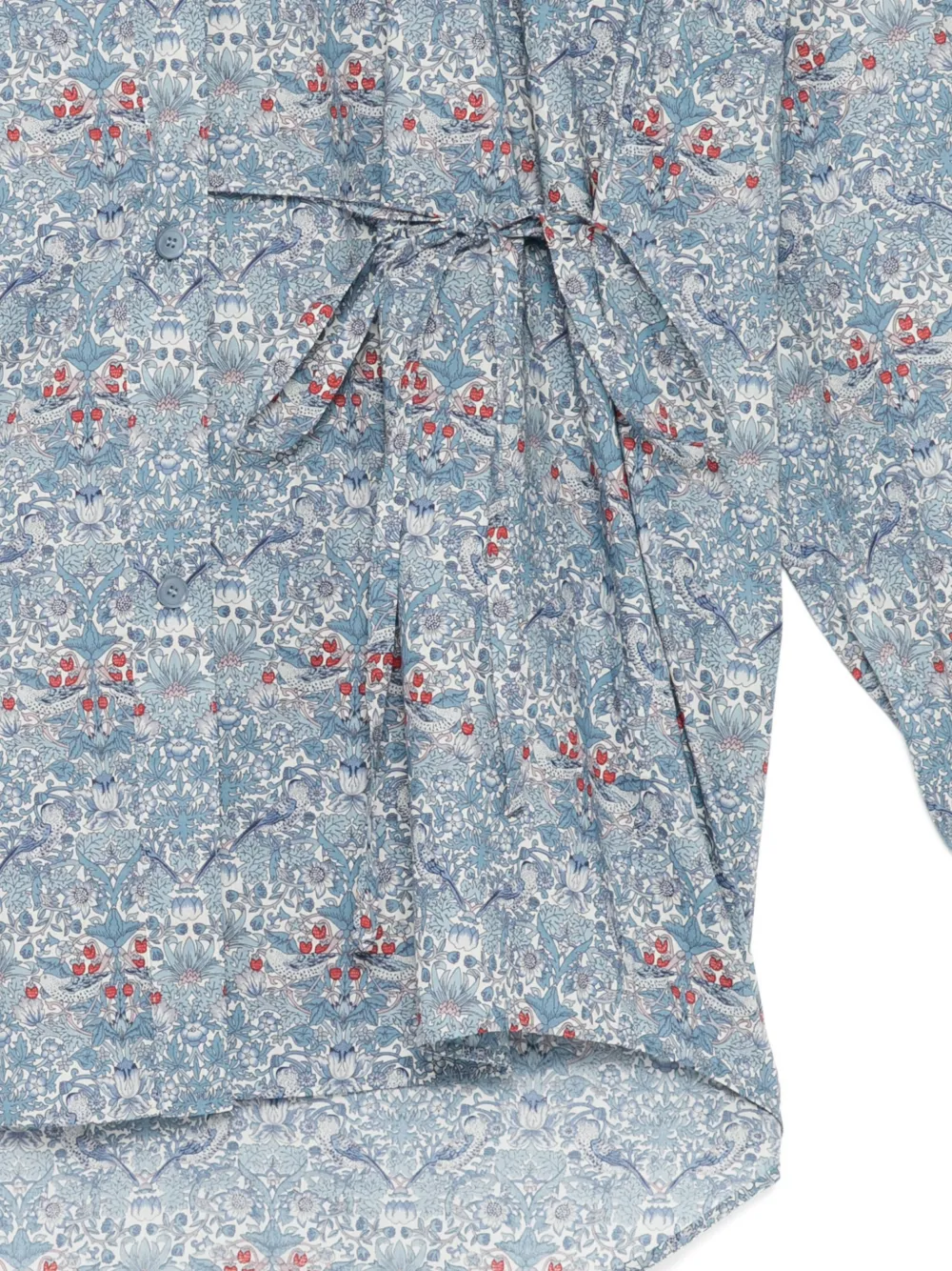  Jnby Floral V-neckline Blouse - Blue 