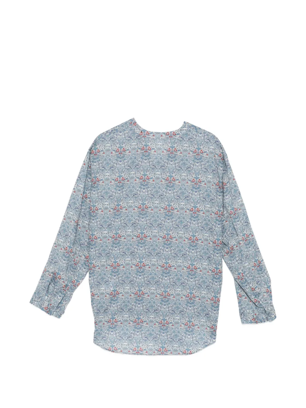  Jnby Floral V-neckline Blouse - Blue 