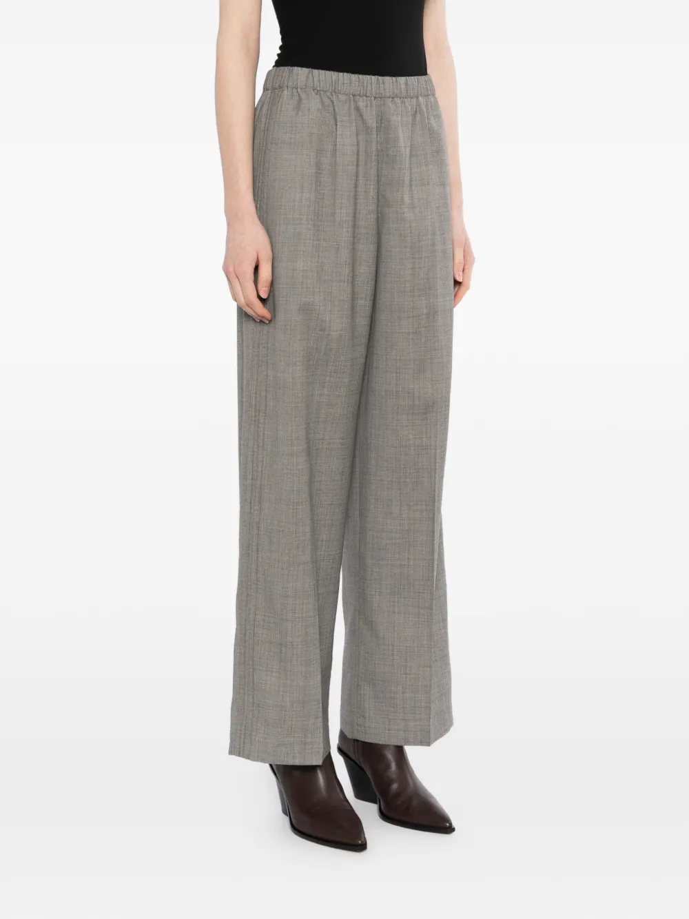  Jnby Jacquard Wide-leg Trousers - Grey 