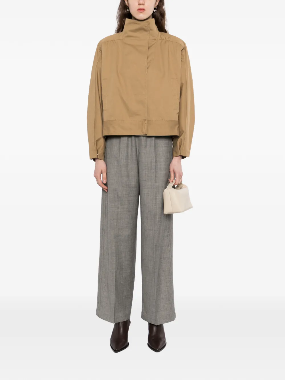  Jnby Jacquard Wide-leg Trousers - Grey 