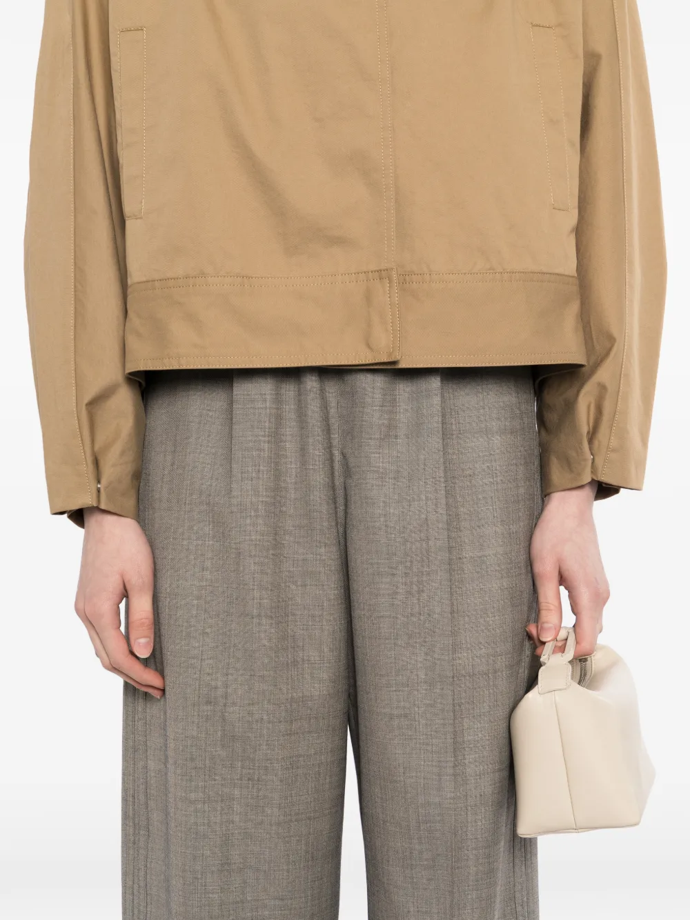 JNBY Broek met wijde pijpen en jacquard Grijs