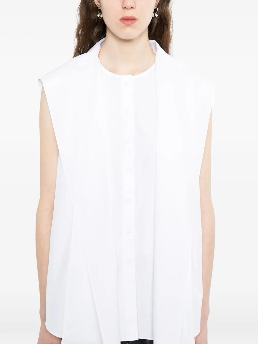 LESS Mouwloos blouse Wit