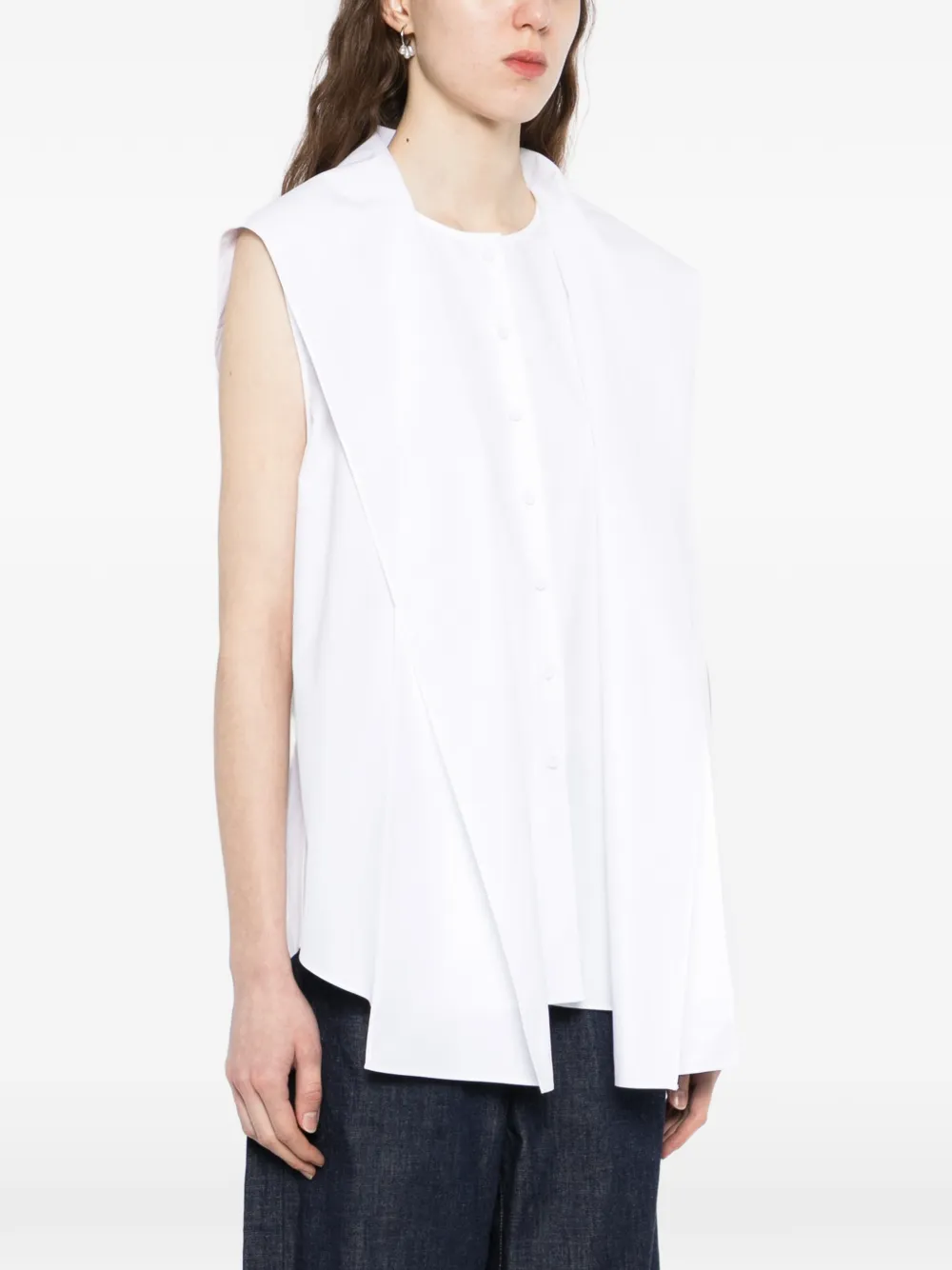  Less Camicia Smanicata - Bianco 