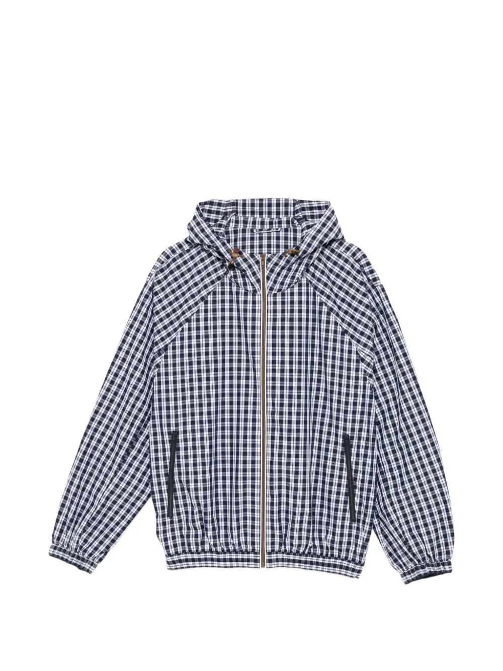 CROQUIS plaid hooded jacket - Blu